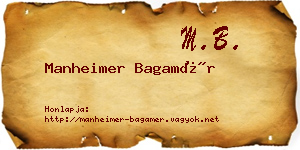 Manheimer Bagamér névjegykártya